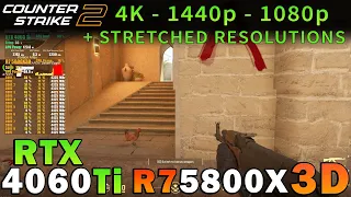 Counter-Strike 2 | RTX 4060 Ti | R7 5800X3D | 4K - 1440p - 1080p - Stretched | Max & Low Settings