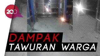 Buntut Tawuran Warga, Halte TransJ Pasar Rumput Rusak