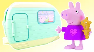 Peppa Pig And Family Camping Caravan Holiday Adventure!