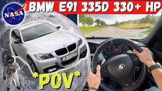 ТАЙНА Разработка на НАСА * POV * ШОФИРАНЕ на BMW e91 335d 330hp - КОСМОС / Замерване 0-100 км/ч