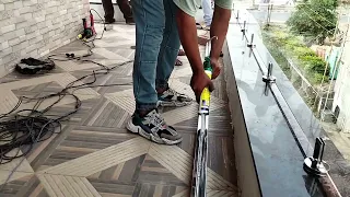 balcony galss railing fiting full process || 12mm tafan glass || @Ssweldingwork railing fiting