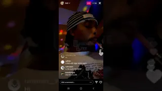 B.o.B in the studio freestyling during his live stream