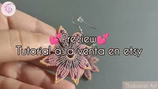 Tutorial pendientes en flor en micro macramé