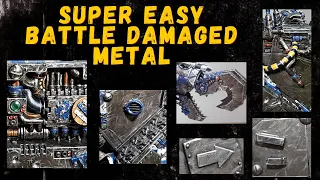 How to paint: Super easy battle damaged metal on Orks (Acrylics)