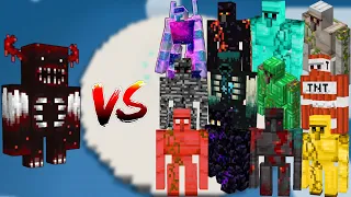 The Blood warden vs Golem plus in Minecraft-All Golem vs The Blood warden/Mob Battle