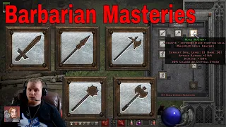 D2R Skills & Abilities - Blade, Axe, Mace, Polearm, & Spear Mastery (Barbarian)