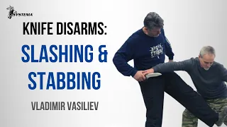 Disarms of knife slashing and stabbing. Systema Russian Martial Art by Vladimir Vasiliev