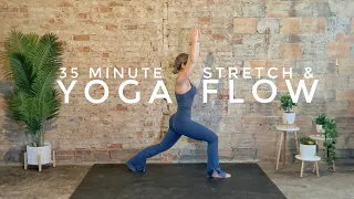 35 Minute Full Body Yoga Stretch and Flow | All Levels | Sore Muscle Release | Hips and Back Focus