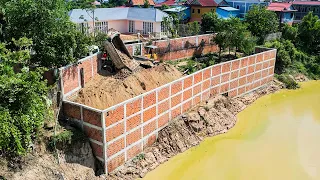 Best The Project Land Filling In The Fence Foundation By Skills Operator Bulldozer Pushing Soil