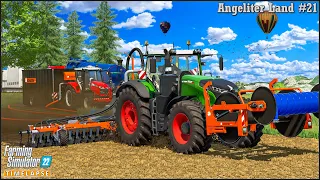 Fertilizing a Field Using NEW PUMPS N' HOSES PACK Equipment. Mowing🔹#AngeliterLand Ep.21🔹#FS22