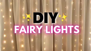 DIY FAIRY LIGHTS CURTAIN BACKDROP | HOW TO PUT UP FAIRY LIGHTS!✨
