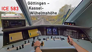 Slippery rails | ICE 583 Göttingen - Kassel-Wilhelmshöhe | ICE cab ride | ICE 1