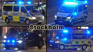 Police riot units and ambulance/CBRNE responding in Stockholm [SE | 10.2023]