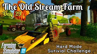 The Old Stream Farm | Day 29 | Hard Mode Survival Challenge | FS22 Xbox series S Timelapse