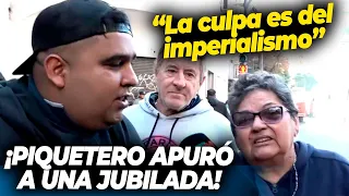 ¡INCREÍBLE! UNA JUBILADA FUE CALLADA POR PIQUETEROS MIENTRAS LE HACÍAN UNA NOTA