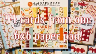 44 mass produced cards from 6x6 pad under $5!!!