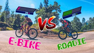 Road Cyclist VS Stay at Home Mom on an E-BIKE! (Can I beat her in a race?)