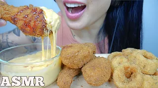 ASMR FRIED CHICKEN ONION RINGS CHEESE SAUCE FIRE SAUCE (CRUNCHY EATING SOUNDS) NO TALKING | SAS-ASMR