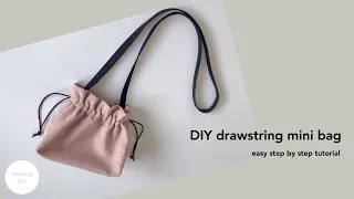 DIY drawstring bag | How to make drawstring mini bag