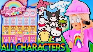 I HAVE TO USE *EVERY* SANRIO CHARACTER DECOR I CAN IN MY HELLO KITTY CAFE! ROBLOX BUILD (PART 1)