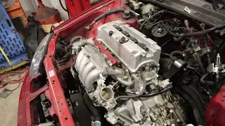 K-SWAPPED PRELUDE ENGINE IS IN!!!!!!