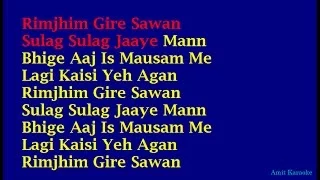 Rimjhim Gire Sawan - Kishore Kumar Hindi Full Karaoke with Lyrics