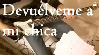 Learn to play electric bass with songs DEVUELVEME A MI CHICA tutorial#186