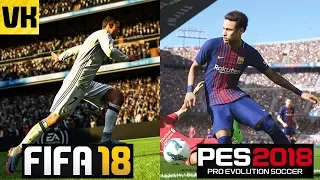 FIFA 18 vs PES 2018 Gameplay Comparison (Dribbling, Crowd, Celebrations, Goal Keepers, Ball Control)