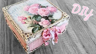 Jewelry Box 🌹🌹🌹 Decoupage on Wood #decoupage