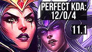 LEBLANC vs SYNDRA (MID) | 12/0/4, 6 solo kills, Legendary, 400+ games | TR Diamond | v11.1