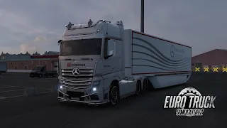 Евро Трак Симулятор 2 v 1.50 | Mercedes - Benz New Actros Giga Space | Logitech g29