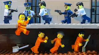 Lego Escape The Zombie Prison: Police Find Tunnel Inside Jail (Lego Stop Motion)