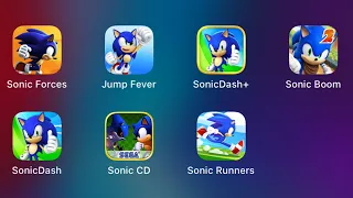 Sonic Forces Mobile,Sonic Jump Fever,Sonic Dash +,Sonic Boom 2,Sonic CD,Sonic Runners Adventures