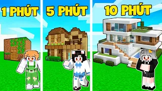 Sammy Thử Thách 24H Xây Nhà 1 Phút 5 Phút Và 10 Phút Cùng Hội Chị Em Trong Minecraft