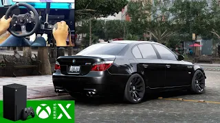 700HP 2009 BMW M5 V10 (Xbox Series X) Forza Horizon 5 | 4K Steering Wheel Gameplay