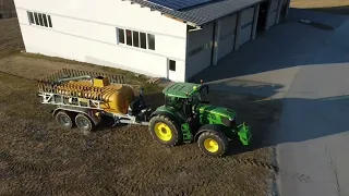 Güllefahren 2022 mit John Deere 6215r und Zuhnhammer 12500