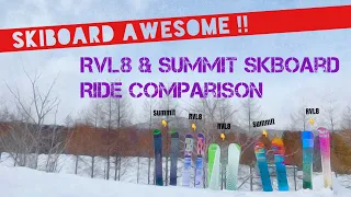 Skiboard Awesome!! RVL8 & Summit Skiboard Ride Comparison.