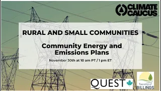 Rural Call - Clean Energy and Emissions Planning