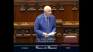 Question time Camera, il Ministro Nordio risponde all'interrogazione dei deputati Ascari e altri