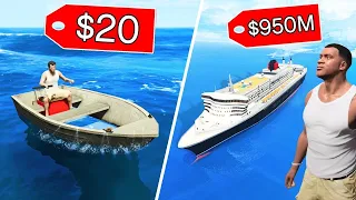 GTA 5 : CHEAPEST vs. Most EXPENSIVE Boat In GTA 5 | GTA 5 - $20 BOAT vs $950,000,000 BOAT!