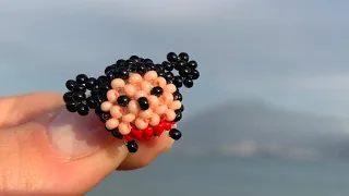 Cute Mickey Mouse. Beaded Mini Amigurumi. DIY