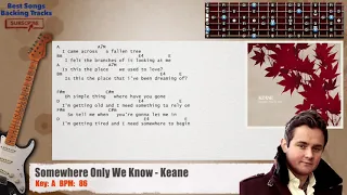 🎸 Somewhere Only We Know - Keane Guitar Backing Track with chords and lyrics