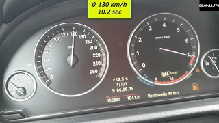 BMW 535i GT Acceleration 0-100 km/h & 0-150 km/h WET