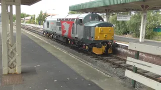 GBRf Class 66s on slate & stone trains; 37901 route-learner at Llandudno Junction & Bangor. 02-09-22