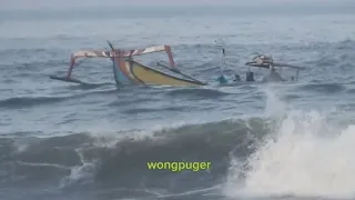 #info ombak jum'at pagi jukung boat dari laut 17,5,24 #plawanganpuger