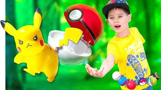 Покемоны Игрушки и разноцветные Покеболы. Pokemons in real life.