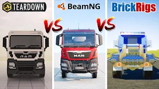 Teardown TANKER TRUCK vs BeamNG TANKER TRUCK vs Brick Rigs TANKER TRUCK