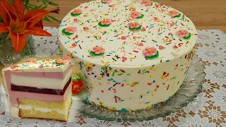 #cake #moussecake #cream # biscuit Mousse birthday cake.Cream cheese. Protein-butter cream.