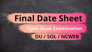 Final Date sheet of UG Exams May, June-2021 || DU / SOL / NCWEB || OBE || @TheENub