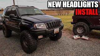 INSTALLING NEW PROJECTOR HEADLIGHTS ON MY JEEP WJ